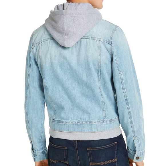 Sun + Stone Men's Trucker Hooded Denim Jacket - Picture 2 of 14